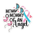 (2 Pack) Mommy of an Angel Stickers - Awareness Butterfly Stickers - Memorial Remembrance Stickers - 5" On Longest Side - Sticks to Smooth Flat Surfaces - Made in USA - BMCS6081