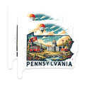 (2 Pack) Pennsylvania Travel Stickers - State Capitol Stickers - Pennsylvania Adventure Stickers - 5" On Longest Side - Sticks to Smooth Flat Surfaces - Made in USA - BMCS5252