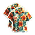 (2 Pack) Hawaiian Shirt Magnets - Tropical Plumeria Fridge Decor - Aloha Island Style Art - 5 Inches On Longest Side - Thick Durable Magnet - Made in USA - MAG19756