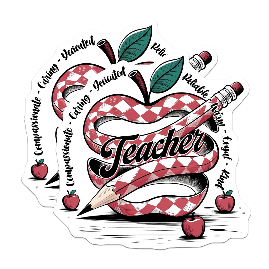 (2 Pack) Teacher Magnets - Pencils and Apples - Teacher Appreciation - 5" On Longest Side - for Cars, Fridges, Toolboxes - Made in USA - MAG7657