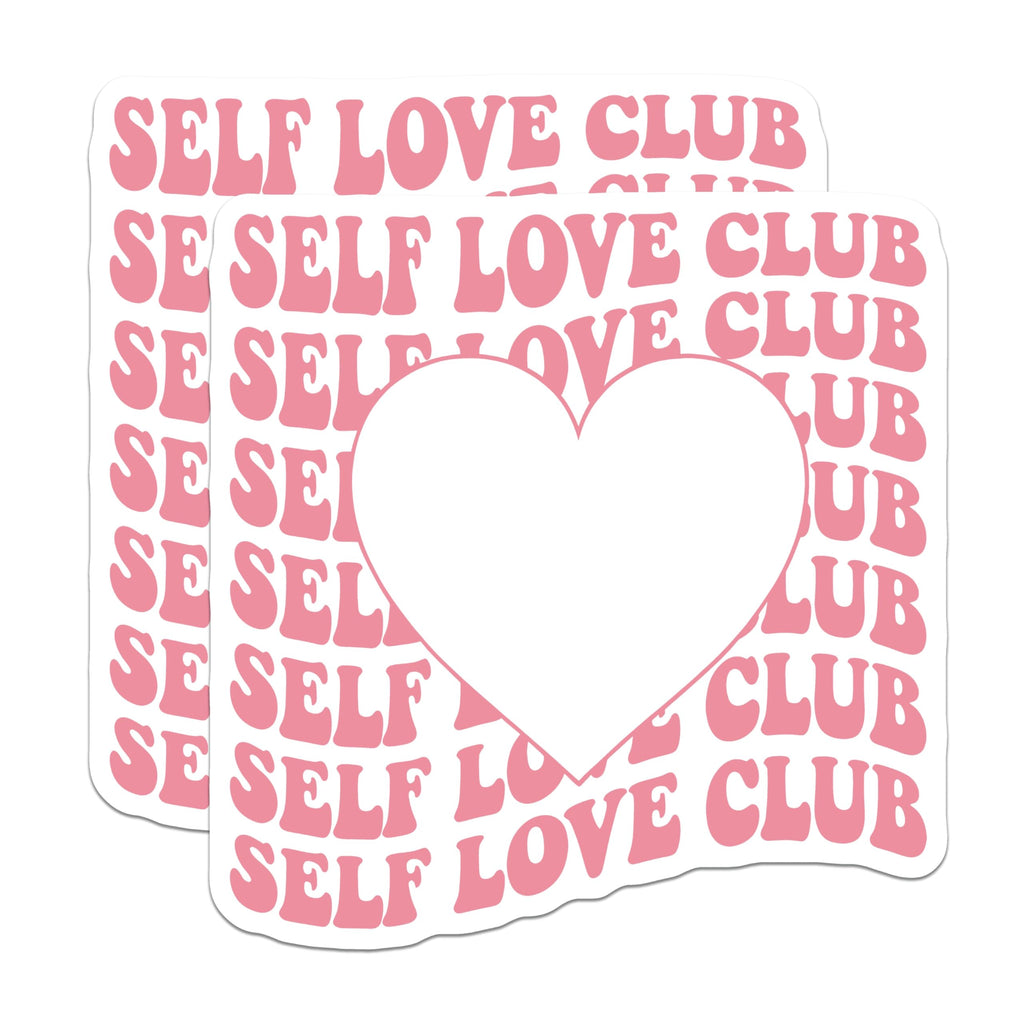 (2 Pack) Self Love Club Magnets - Pink Heart - Positive Affirmations - 5" On Longest Side - Premium Magnet - for Cars, Refrigerators, Toolboxes, Lockers - Made in USA - MAG18007