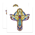 (2 Pack) Art Nouveau Motif Magnet - Colorful Home Decor - 5" On Longest Side - Sticks to Smooth Flat Surfaces - Made in USA - MAG9960