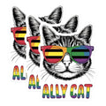 (3 Pack) Pride Ally Cat Decals - LGBTQ Cat Lover Stickers - Laptop Water Bottle Decal - 3 Inches On Longest Side - Easy Peel & Apply - Made in USA - 3MCS8311