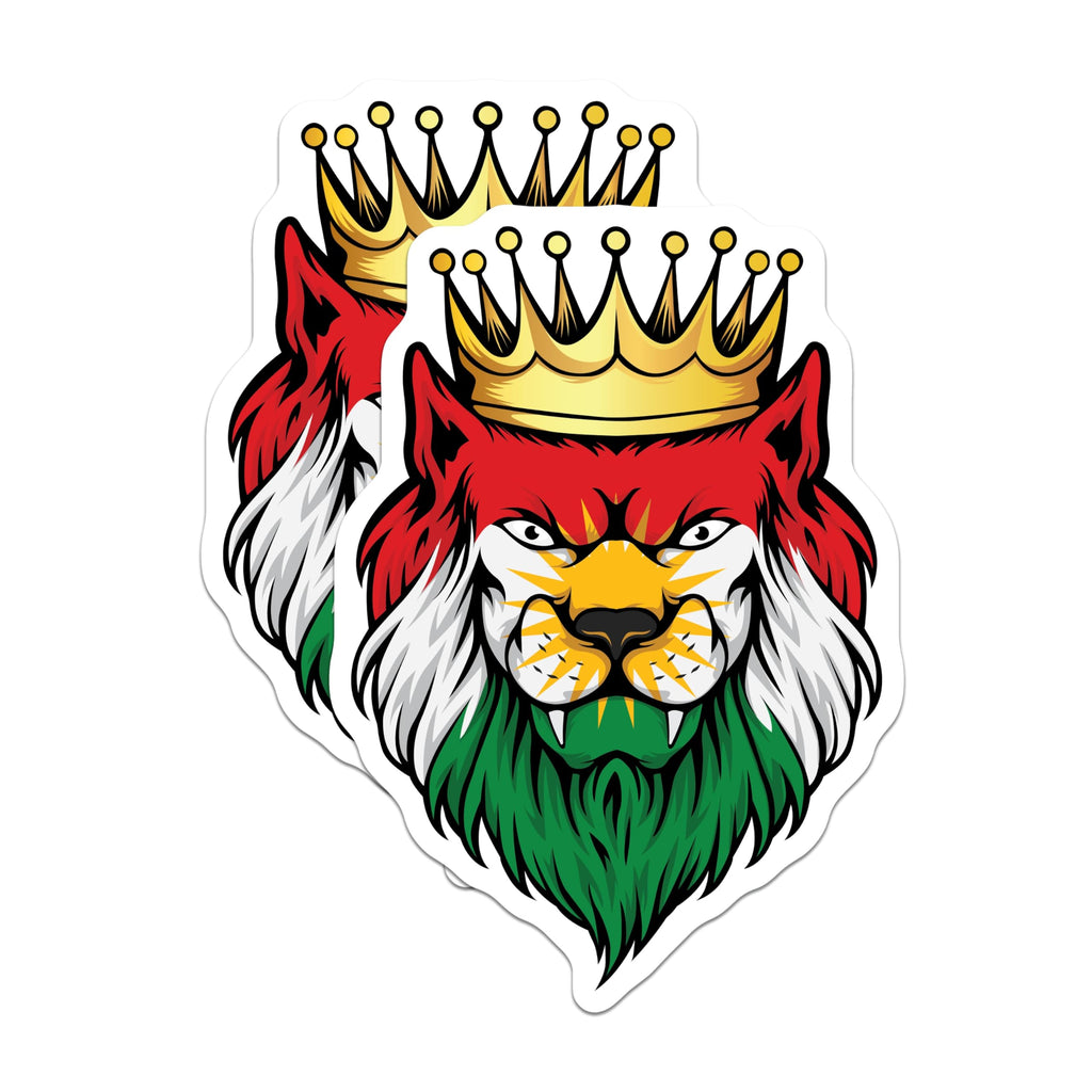 (2 Pack) Kurdish Lion Magnets - Kurdish Flag Art - Kurdish Pride Decor - 5" On Longest Side - Premium Magnet - for Cars, Refrigerators, Toolboxes, Lockers - Made in USA - MAG17714