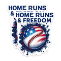 (2 Pack) American Flag Baseball Magnets - Home Runs Freedom Sports - Patriotic USA Fan Accessories - National Pride Decor - 5 Inches On Longest Side - Thick Durable Magnet - Made in USA - MAG21510