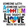 (2 Pack) Autism Awareness Magnets - Neurodiversity Support - Love Needs No Words Decor - 5 Inches On Longest Side - Thick Durable Magnet - Made in USA - MAG36363