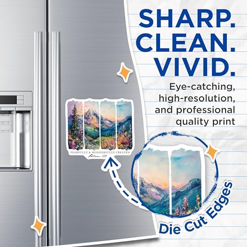 (2 Pack) Nature Art Magnet - Scenic Mountain View - 5" On Longest Side - Sticks to Smooth Flat Surfaces - Made in USA - MAG9981