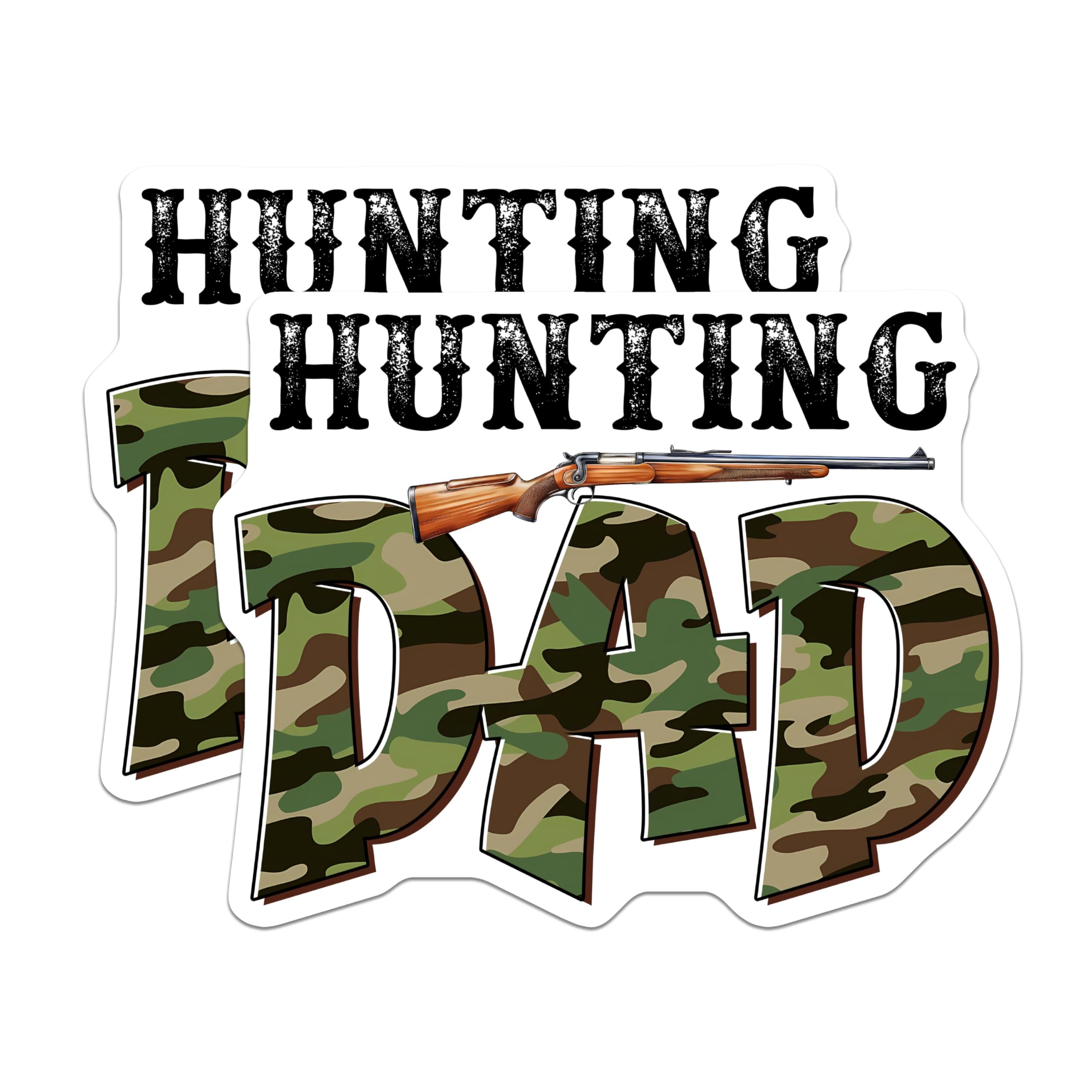 (2 Pack) Hunting Dad Magnets - Camo Dad Decor - Gun Lover Fridge Magnets - 5" On Longest Side - Premium Magnet - for Cars, Refrigerators, Toolboxes, Lockers - Made in USA - MAG15557