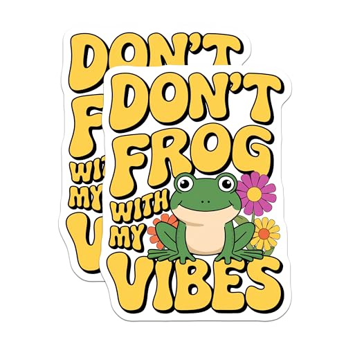 (2 Pack) DonÃ¢â‚¬â„¢t Frog with My Vibes Magnets - Funny Frog Magnets - Colorful Frogs Home - 5" On Longest Side - for Cars, Fridges, Toolboxes - Made in USA - MAG3771
