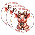 (3 Pack) Moody Pig Decals - Food Lover - Funny Saying Decals - 3 Inches On Longest Side - Easy Peel & Apply - Made in USA - 3MCS6704