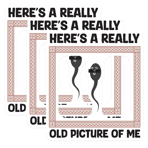 (3 Pack) Funny Old Picture Decals - Silly Sperm Meme - Laptop Decals - 3 Inches On Longest Side - Easy Peel & Apply - Made in USA - 3MCS4726