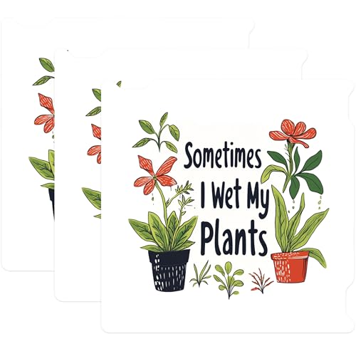 (3 Pack) Plant Pun Decals - Sometimes I Wet My Plants - Laptop Decals - 3 Inches On Longest Side - Easy Peel & Apply - Made in USA - 3MCS2265