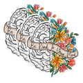 (3 Pack) Be Kind to Your Mind Decals - Mental Health Stickers - Floral Brain Decals - 3 Inches On Longest Side - Easy Peel & Apply - Made in USA - 3MCS1643