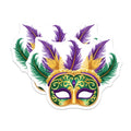(2 Pack) Mardi Gras Magnets - Masquerade Mask Decor - New Orleans Souvenir - Carnival Party Accessory - 5 Inches On Longest Side - Thick Durable Magnet - Made in USA - MAG36980
