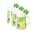 (3 Pack) St Patricks Day Decals - Green Beer - Shamrock Decals - 3 Inches On Longest Side - Easy Peel & Apply - Made in USA - 3MCS2264