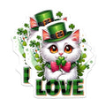 (2 Pack) St Patricks Day Cat Magnets - Cute Clover Cats - Adorable St Patricks Day Decor - 5" On Longest Side - for Cars, Fridges, Toolboxes - Made in USA - MAG8106