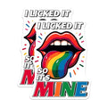(2 Pack) I Licked It So It's Mine Stickers - Funny Sarcastic Quote - Rainbow Tongue Set for Laptop Water Bottle - 5" On Longest Side - Sticks to Smooth Flat Surfaces - Made in USA - BMCS8275