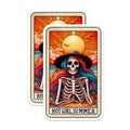 (2 Pack) Hot Girl Summer Stickers - Skeleton Art Stickers - Colorful Beach Summer Stickers - 5" On Longest Side - Sticks to Smooth Flat Surfaces - Made in USA - BMCS5071
