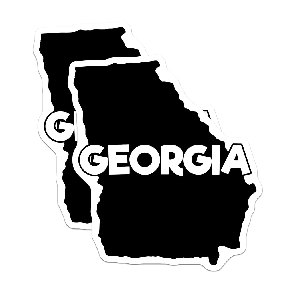 (2 Pack) Georgia State Magnets - Black and White GA Outline - Fridge Magnets Souvenir - 5" On Longest Side - Premium Magnet - for Cars, Refrigerators, Toolboxes, Lockers - Made in USA - MAG17464