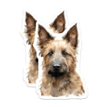 (2 Pack) Watercolor Dog Magnets - Scruffy Dog Artwork - Animal Lover Display - 5 Inches On Longest Side - Thick Durable Magnet - Made in USA - MAG29650