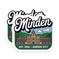(2 Pack) Minden Louisiana Magnets - Cityscape Magnets - Souvenir Magnets - 5" On Longest Side - Premium Magnet - for Cars, Refrigerators, Toolboxes, Lockers - Made in USA - MAG17853