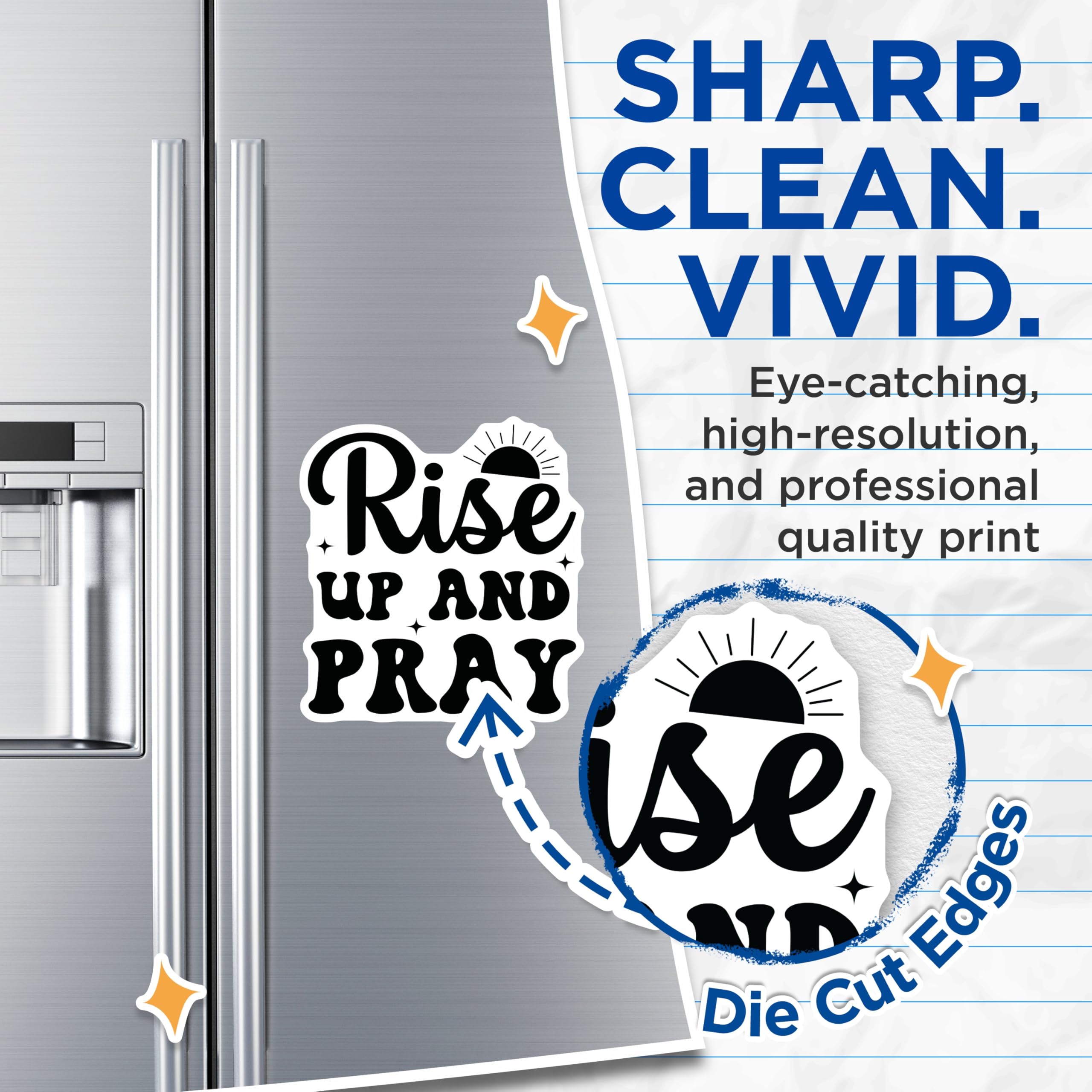 (2 Pack) Rise Up and Pray Magnets - Christian Inspirational Decor - Faith Scripture Reminder for Home - 5 Inches On Longest Side - Thick Durable Magnet - Made in USA - MAG27996