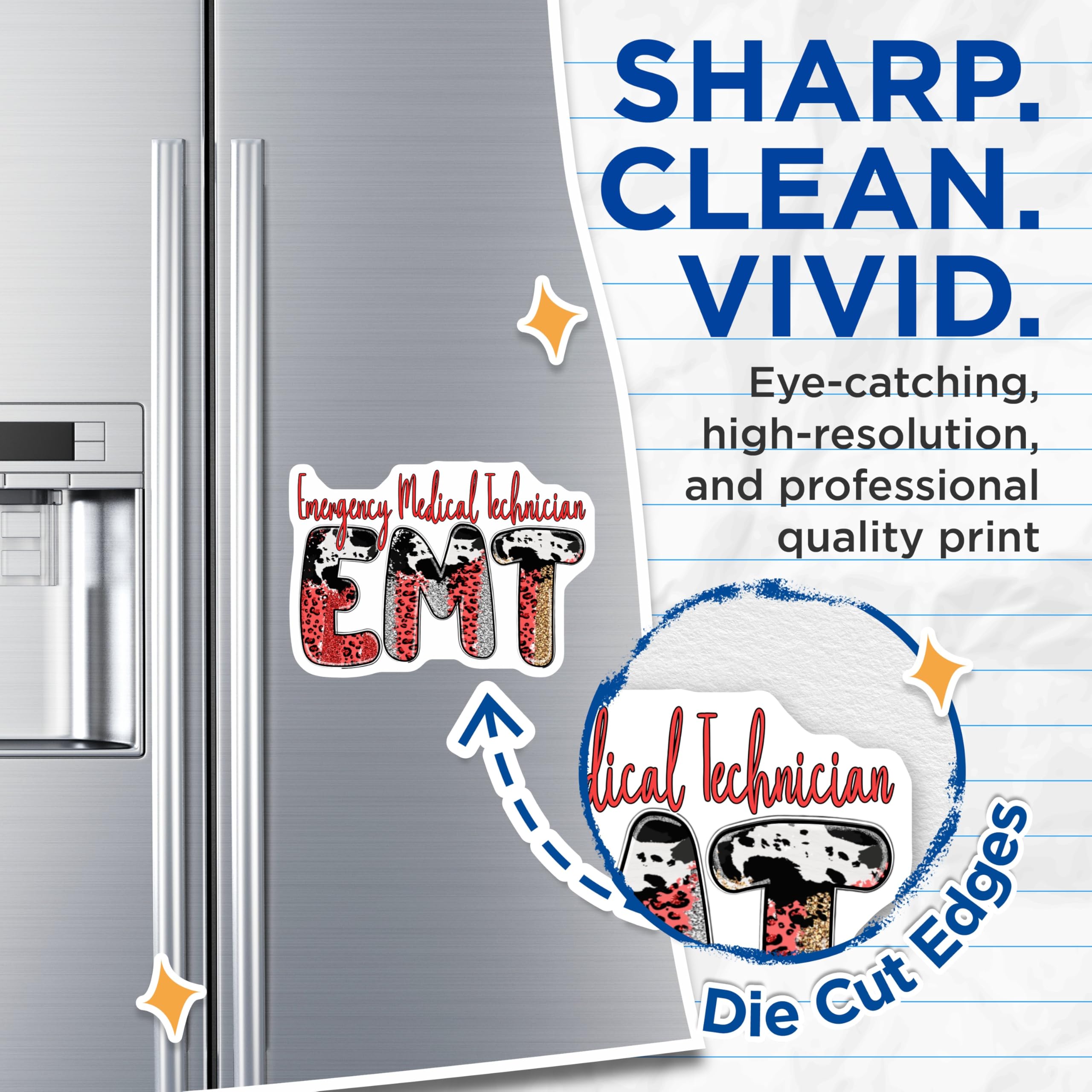 (2 Pack) EMT Magnets - Emergency Medical Technician Decor - First Responder Accessories - 5" On Longest Side - Premium Magnet - for Cars, Refrigerators, Toolboxes, Lockers - Made in USA - MAG17274