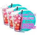 (3 Pack) Loaded Tea Decals - Cheaper Than Defense Attorney - Funny Drink Decals - 3 Inches On Longest Side - Easy Peel & Apply - Made in USA - 3MCS7065