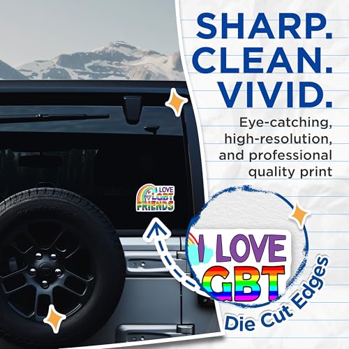 (2 Pack) I Love My LGBT Friends Stickers - 5" On Longest Side - Sticks to Smooth Flat Surfaces - Made in USA - BMCS9199 - BMCS9199