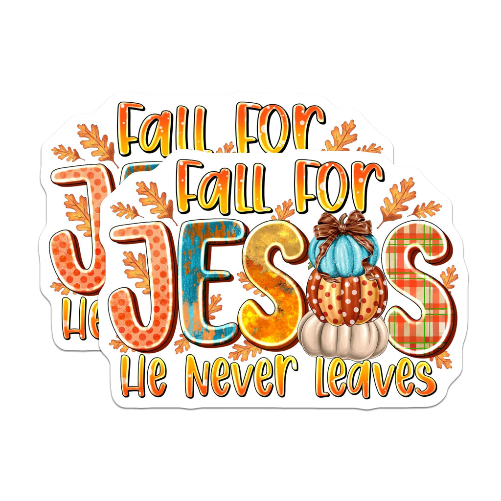 (2 Pack) Fall for Jesus Magnets - Christian Autumn Decor - Faith Based Kitchen Accent - 5 Inches On Longest Side - Thick Durable Magnet - Made in USA - MAG30431