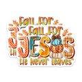 (2 Pack) Fall for Jesus Magnets - Christian Autumn Decor - Faith Based Kitchen Accent - 5 Inches On Longest Side - Thick Durable Magnet - Made in USA - MAG30431