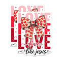 (2 Pack) Love Like Jesus Stickers - Heart Bow Scripture Stickers - Religious Inspirational Stickers - 5" On Longest Side - Sticks to Any Smooth Flat Surface - Made in USA - BMCS3557