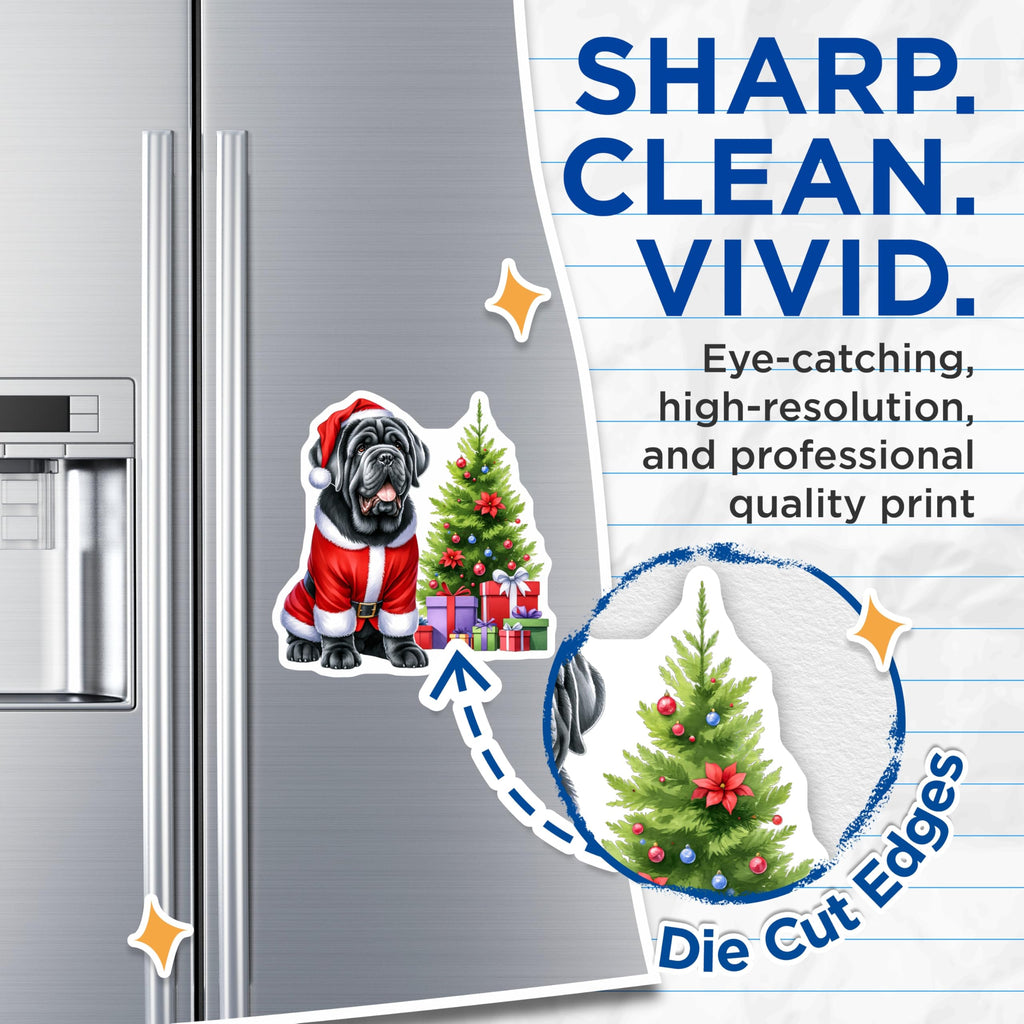 (2 Pack) Santa Dog Magnets - Cute Christmas Pet Magnets - Holiday Fridge Decor for Pet Owners - 5 Inches On Longest Side - Thick Durable Magnet - Made in USA - MAG27389