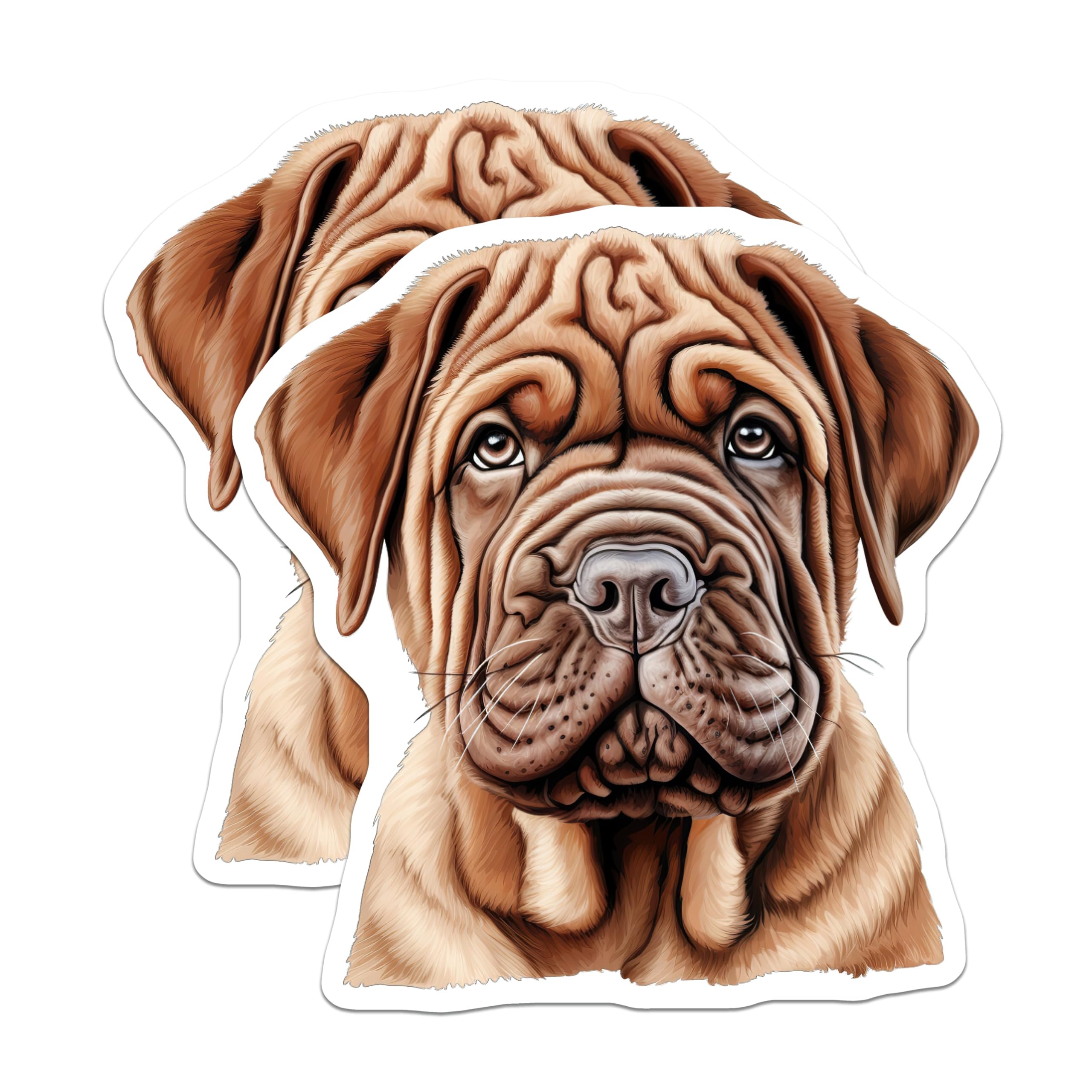 (2 Pack) Mastiff Puppy Magnets - Dog Breed Refrigerator Decor - Pet Lover Kitchen Accents - 5 Inches On Longest Side - Thick Durable Magnet - Made in USA - MAG29536