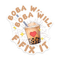 (2 Pack) Boba Will Fix It Magnets - Fun Kitchen Decor - Boba Lover Decor - 5" On Longest Side - for Cars, Fridges, Toolboxes - Made in USA - MAG7749