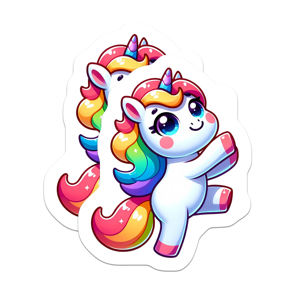 (2 Pack) Cute Rainbow Unicorn Magnets - Fantasy Animal Decor - Whimsical Fridge Accessory - 5 Inches On Longest Side - Thick Durable Magnet - Made in USA - MAG21689