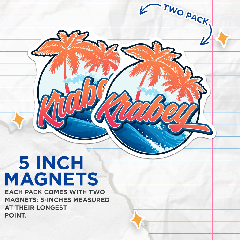 (2 Pack) Krabey Thailand Magnets - Travel Souvenir Magnets - Tropical Island Vacation Decor - 5" On Longest Side - Premium Magnet - for Cars, Refrigerators, Toolboxes, Lockers - Made in USA - MAG18117