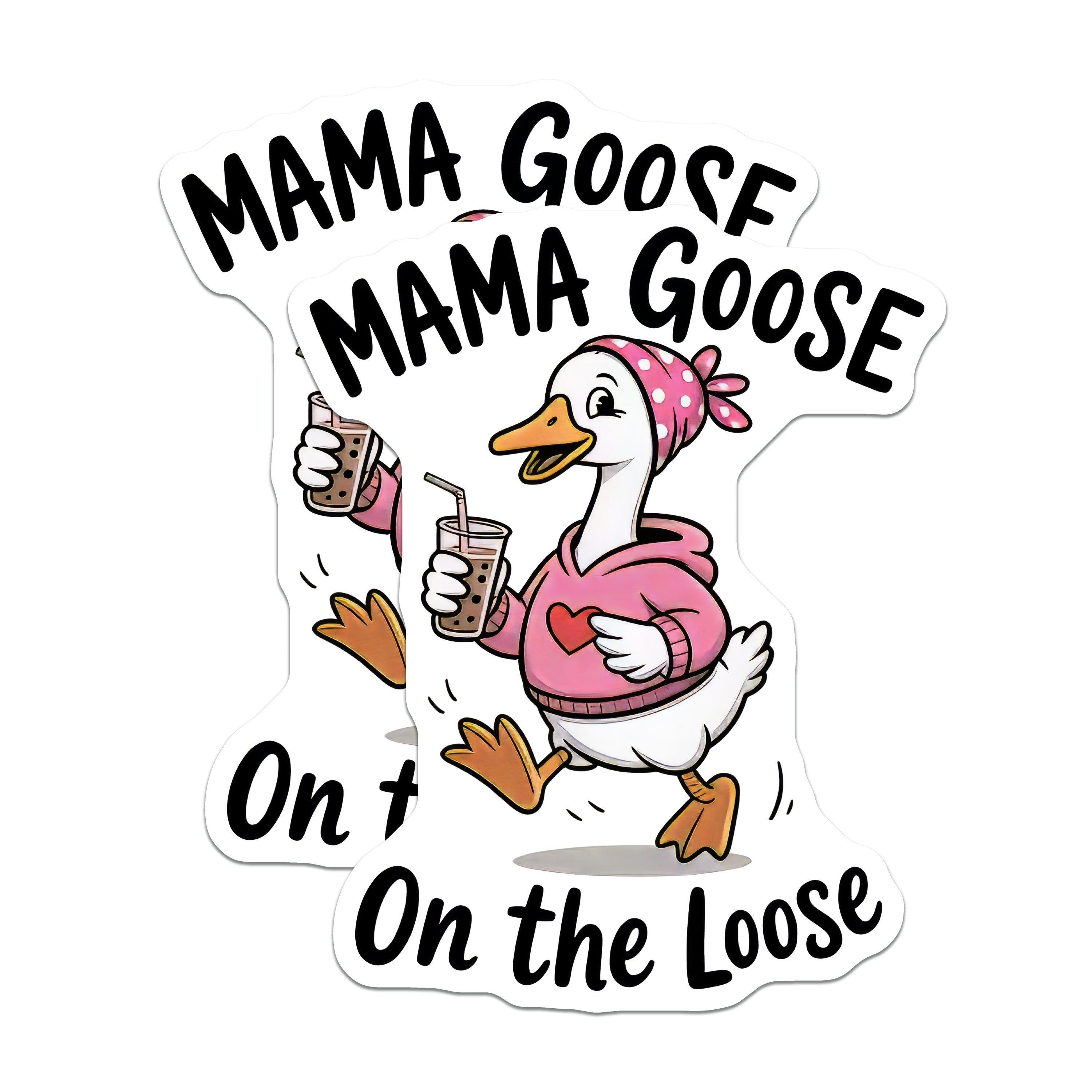 (2 Pack) Mama Goose On The Loose Magnets - Funny Mother Life - Grandparent Refrigerator Decor - 5 Inches On Longest Side - Thick Durable Magnet - Made in USA - MAG39951