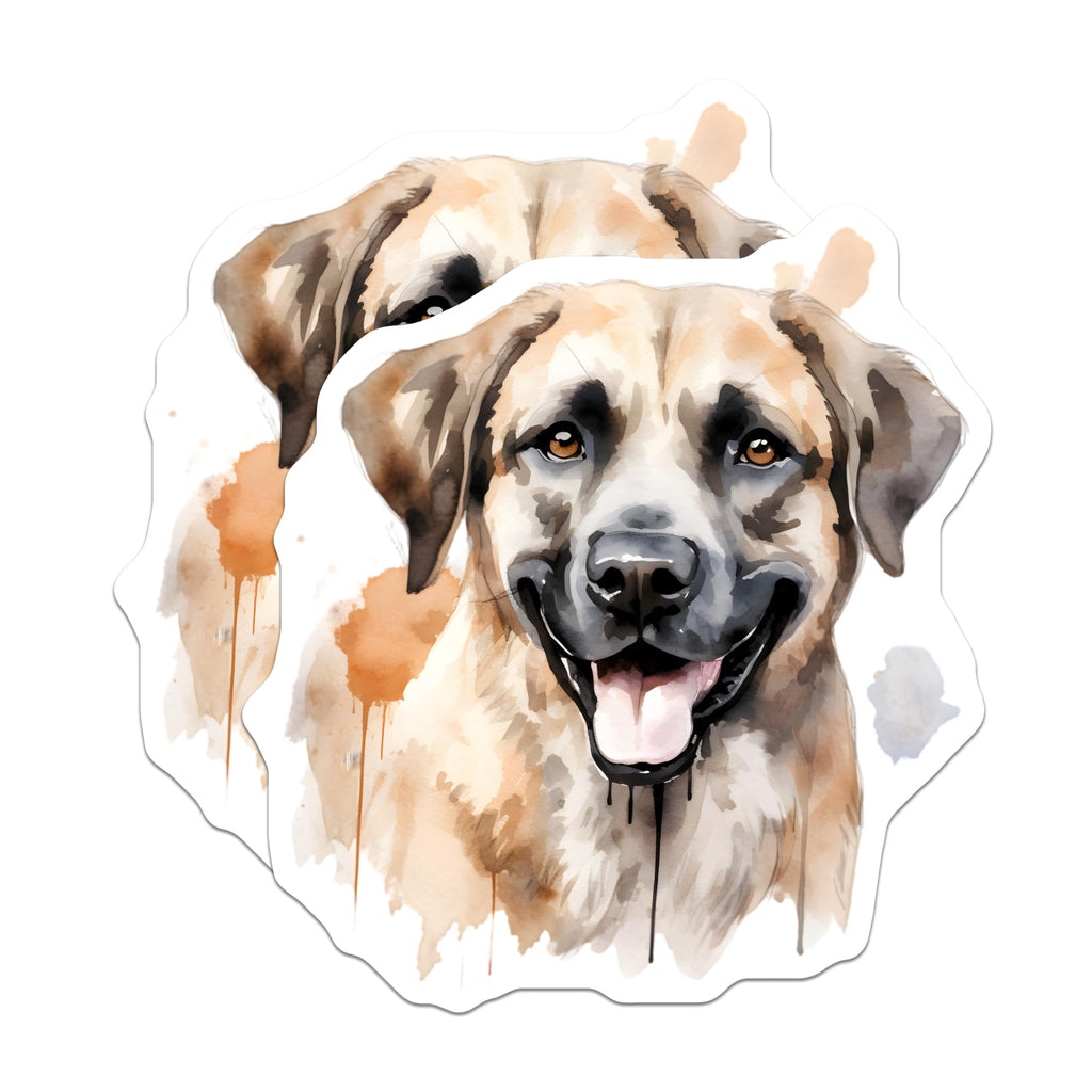 (2 Pack) Smiling Dog Watercolor Magnets - Pet Lover Fridge Accents - Dog Mom Dad Home Decor - 5 Inches On Longest Side - Thick Durable Magnet - Made in USA - MAG28135