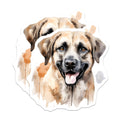 (2 Pack) Smiling Dog Watercolor Magnets - Pet Lover Fridge Accents - Dog Mom Dad Home Decor - 5 Inches On Longest Side - Thick Durable Magnet - Made in USA - MAG28135
