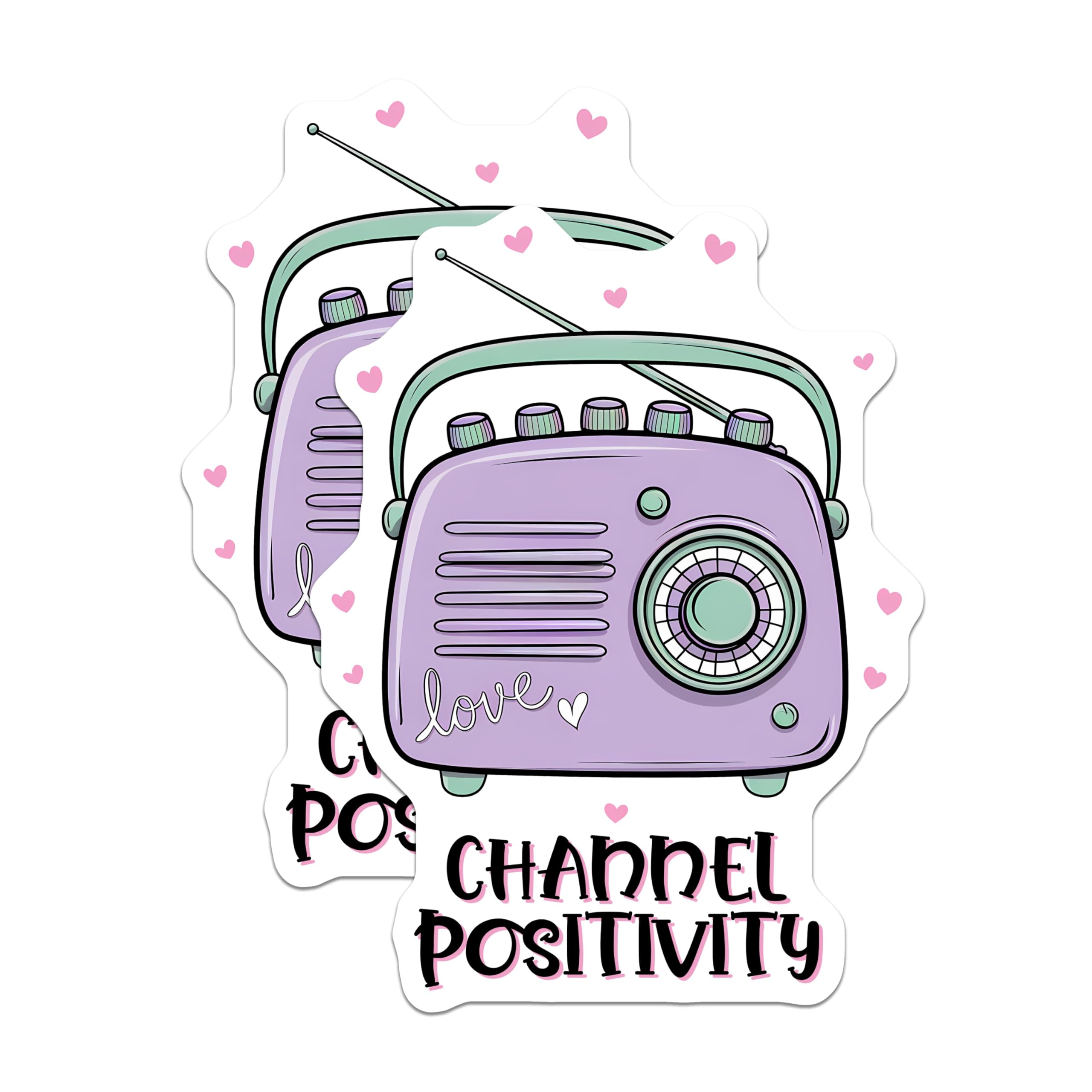 (2 Pack) Radio Magnets - Channel Positivity - Vintage Radio Fridge Magnet - 5" On Longest Side - Premium Magnet - for Cars, Refrigerators, Toolboxes, Lockers - Made in USA - MAG15850