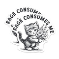 (2 Pack) Cute Cat Rage Consumes Me Magnets - Funny Cat Magnets - Cat Art Magnets for Refrigerator - 5" On Longest Side - for Cars, Refrigerators, Toolboxes, Lockers - Made in USA MAG3550