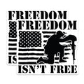(2 Pack) Freedom Isn't Free Stickers - Patriotic Military Stickers - American Flag Soldier Stickers - 5" On Longest Side - Sticks to Smooth Flat Surfaces - Made in USA - BMCS4889