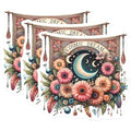 (3 Pack) Cosmic Dream Decals - Moon and Flowers Decal - Laptop Decal - 3 Inches On Longest Side - Easy Peel & Apply - Made in USA - 3MCS7644