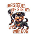 (2 Packs) Life is Better with Dog Stickers - German Shepherd Decals - 5 Inches On Longest Side - Premium Vinyl Decal - Sticks to Any Smooth Flat Surface - Made in USA - BMCS2399