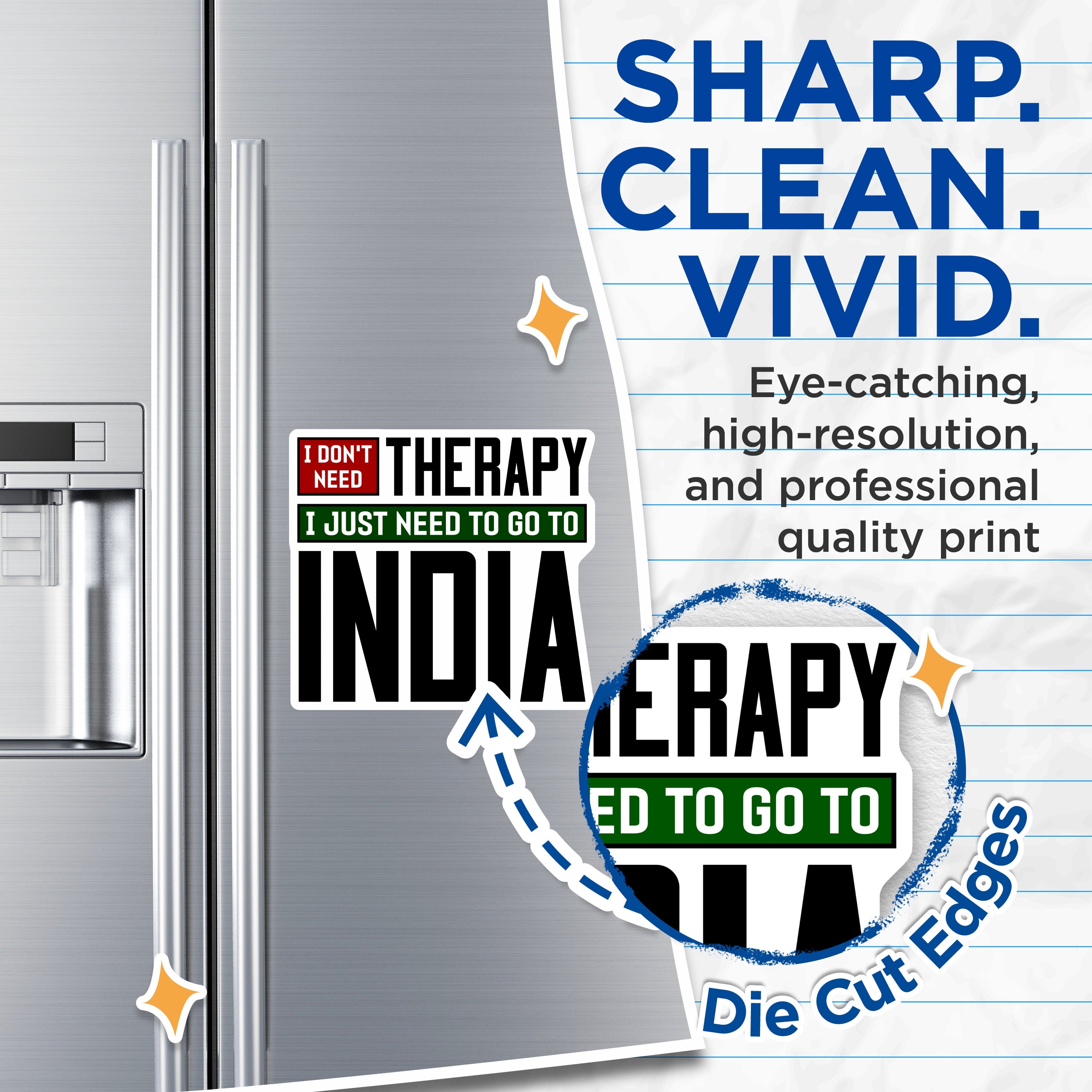 (2 Pack) India Travel Magnets - Wanderlust Refrigerator Decor - Humorous India Souvenir - 5 Inches On Longest Side - Thick Durable Magnet - Made in USA - MAG37260