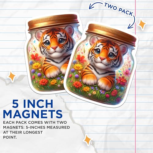 (2 Pack) Animal Lover Decor Magnet - 5" On Longest Side - Sticks to Smooth Flat Surfaces - Made in USA - MAG9379