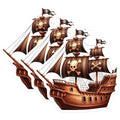 (3 Pack) Pirate Ship Decals - Skull and Crossbones - Laptop Decal- 3 Inches On Longest Side - Easy Peel & Apply - Made in USA - 3MCS5374