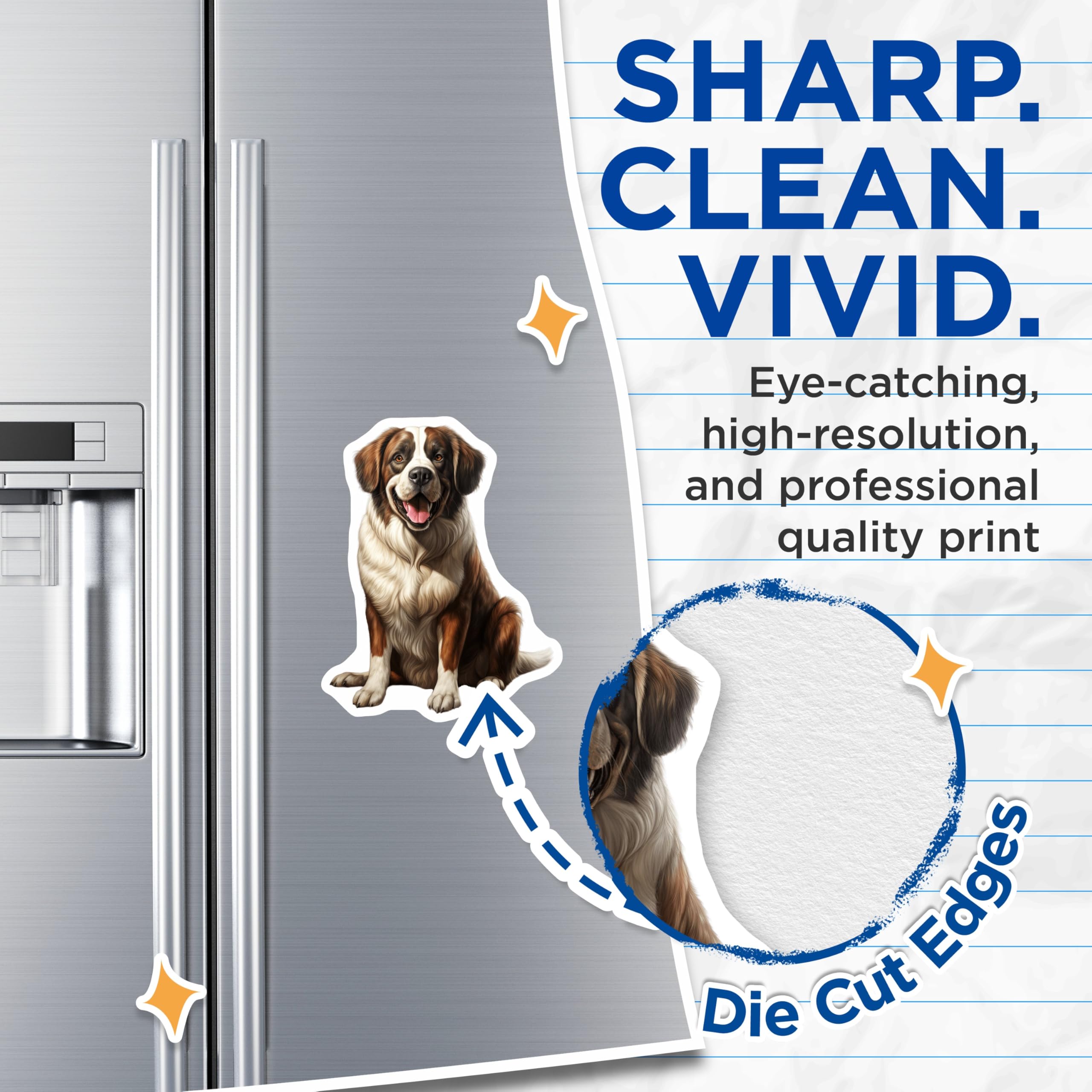 (2 Pack) Saint Bernard Magnets - Dog Lover Decor - Pet Animal Fridge Art - 5 Inches On Longest Side - Thick Durable Magnet - Made in USA - MAG23743