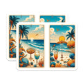 (2 Pack) Beach Tarot Card Magnets - Tropical Seaside Art - Summer Vibes Fridge Decor - 5" On Longest Side - Premium Magnet - for Cars, Refrigerators, Toolboxes, Lockers - Made in USA - MAG14486